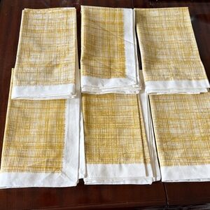 NWOT Vintage Crate&Barrel Set of 6 Napkins with Basket Weave Design